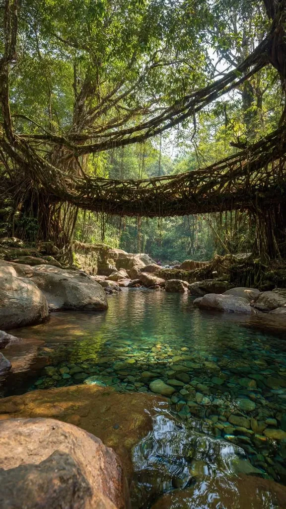 Double decker Living Root bridge trek